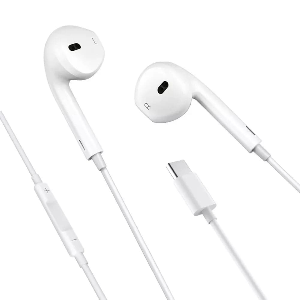 Cuffie cavo usb-c tipo c per samsung xiaomi huawei oneplus oppo sony lg colore bianco android
