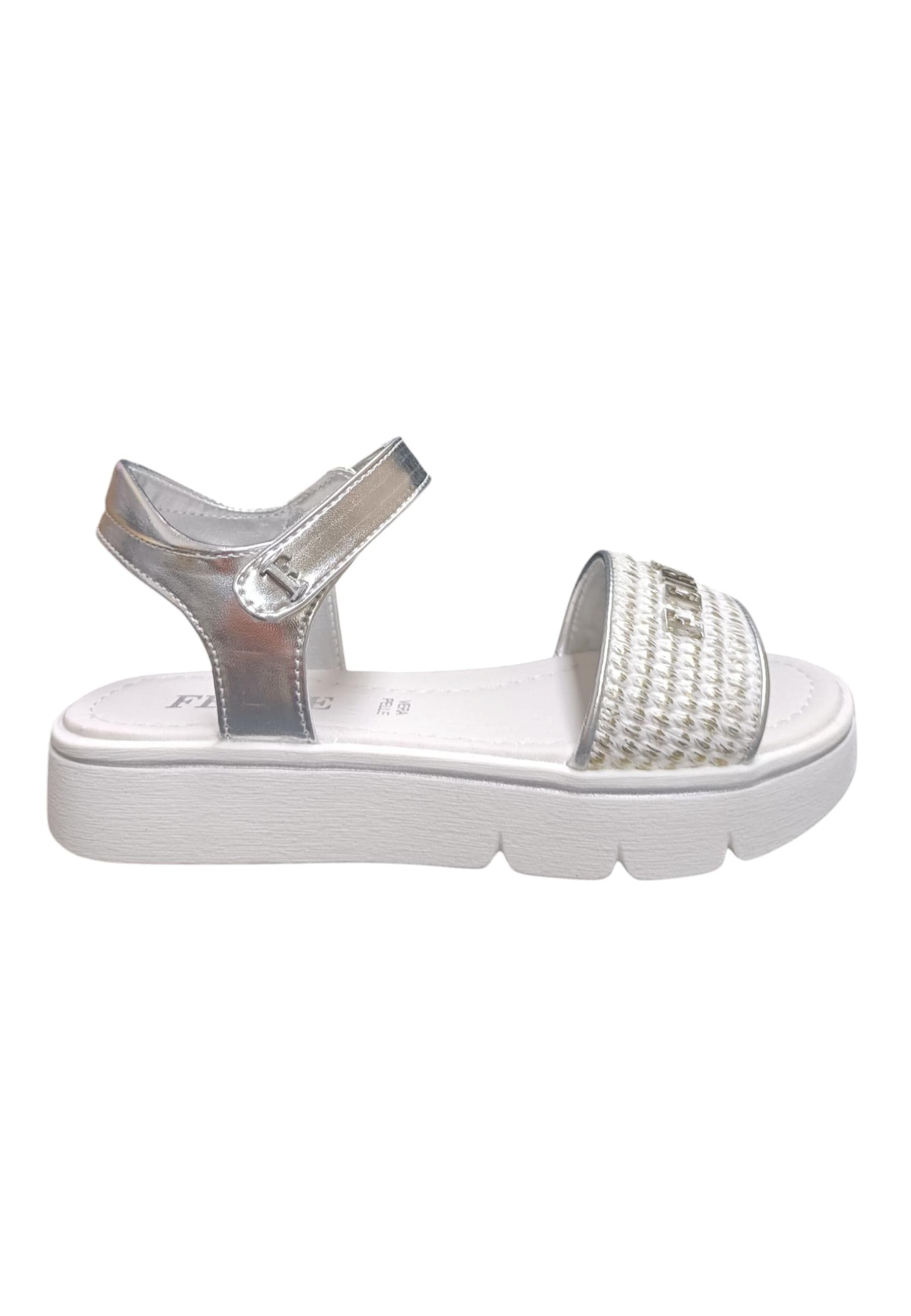 Sandalo bambina Ferrè Pam bianco pelle sintetica - Sandalo da passeggio con velcro - 6