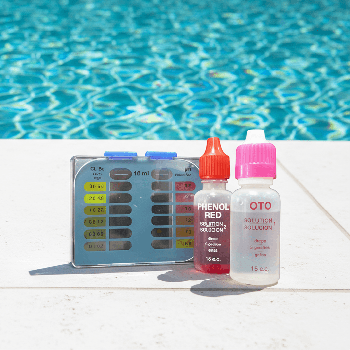 KIT analisi acqua piscina misura Cloro Ph Bromo con 2 boccetta reagenti in contenitore di plastica ASTRALPOOL in Tester Sicily Pool - Acireale, commercioVirtuoso.it