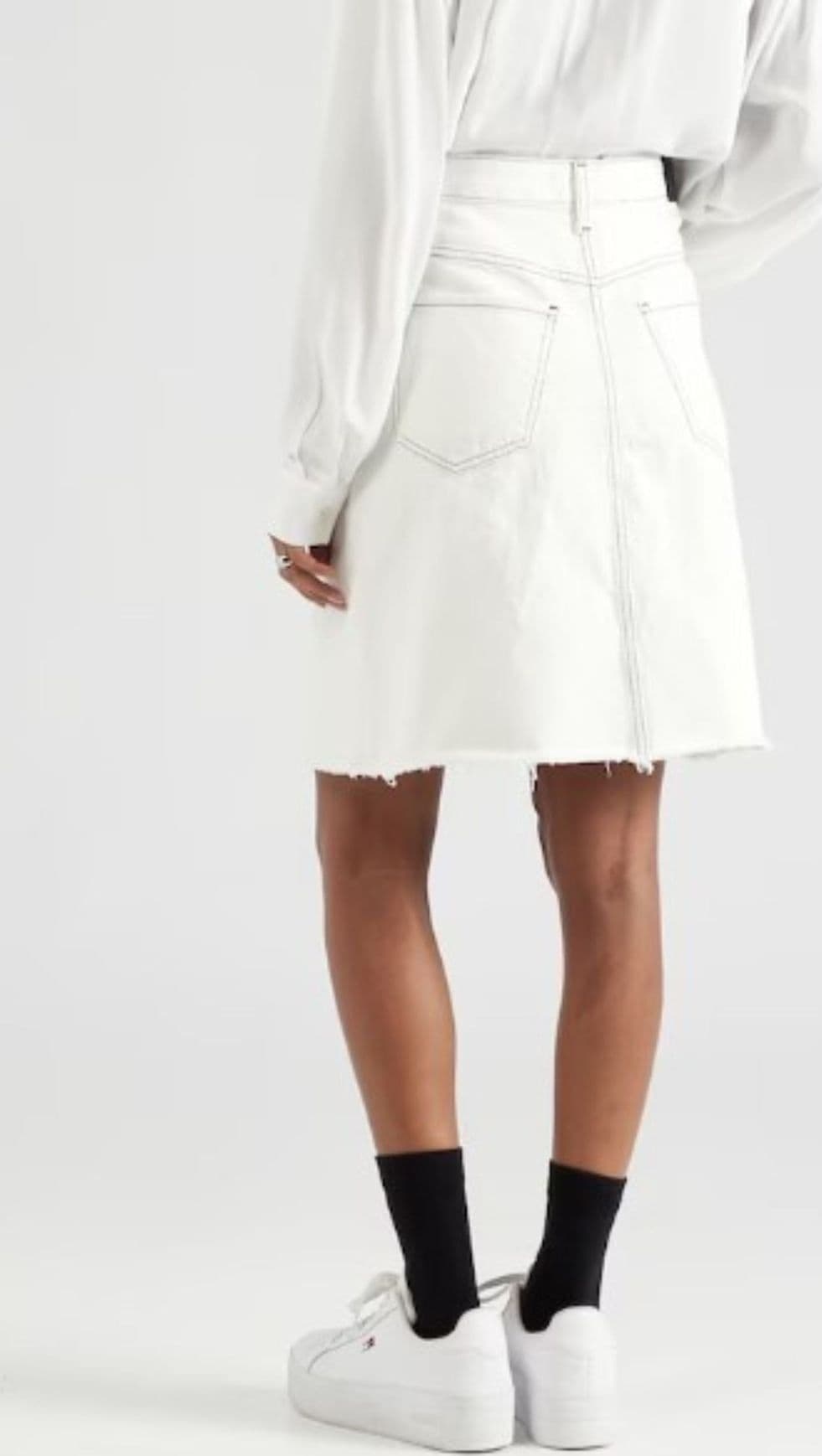 Tommy Hilfiger GONNA DNM RW A-LINE SKIRT ECRU da donna in Gonne Drestige - Casamassima, commercioVirtuoso.it