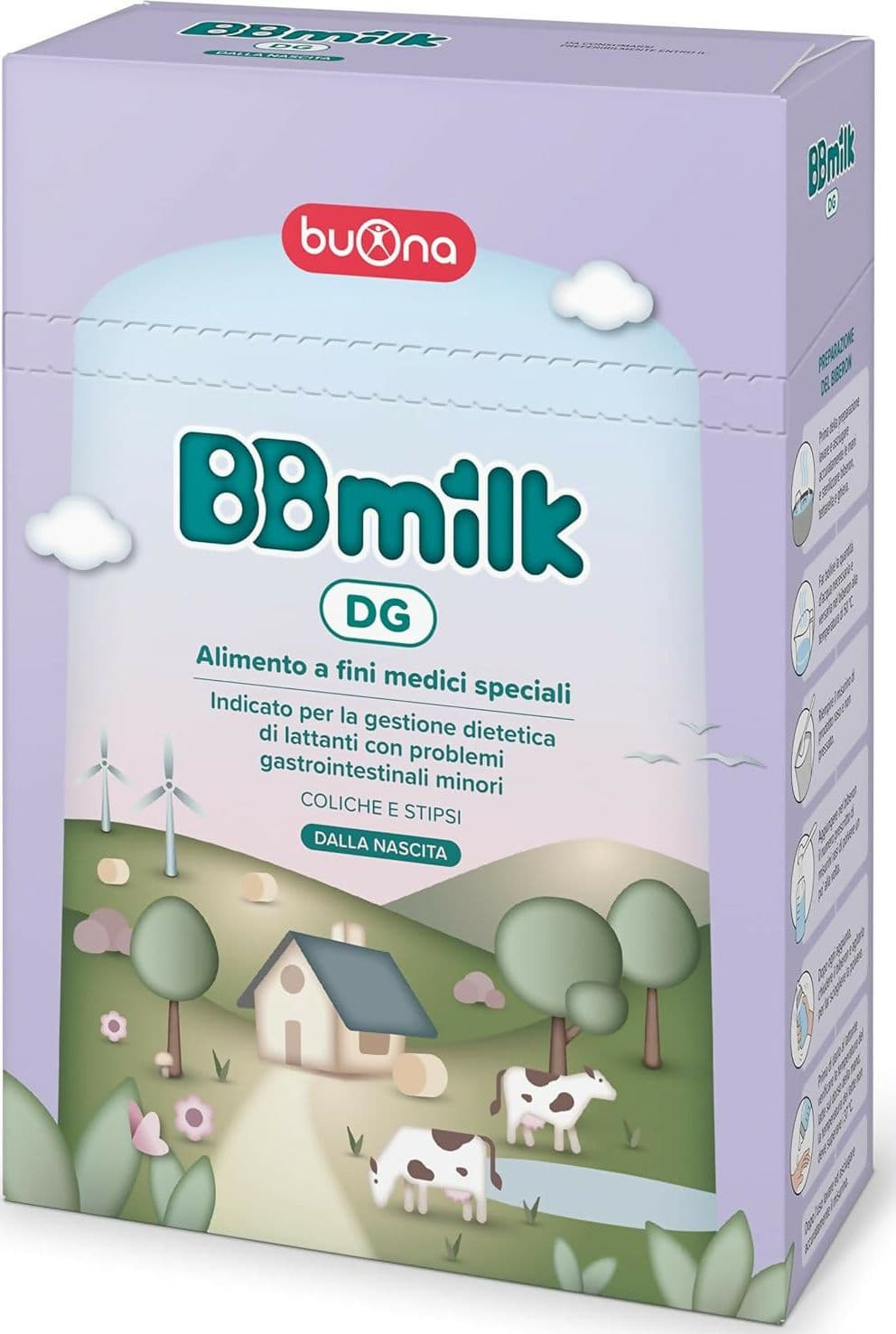 2x BBmilk DG - Latte Biologico in Polvere Alimento a fini medici speciali indicato per la gestione dietetica di lattanti con problemi gastrointestinali minori - coliche e stipsi - 2 Confezioni da 400gr ciascuna - 800gr totale