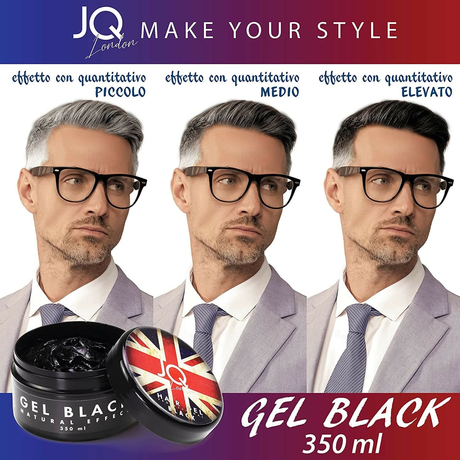 Gel Capelli Nero Colorante Uomo Professionale – Gel Modellante Coprente Capelli Bianchi, Effetto Naturale e Lucido, Tenuta Media, Styling Antigrigio, Non Ungente, Lavabile con Shampoo in Gel Ricci Perfetti - Partinico, commercioVirtuoso.it