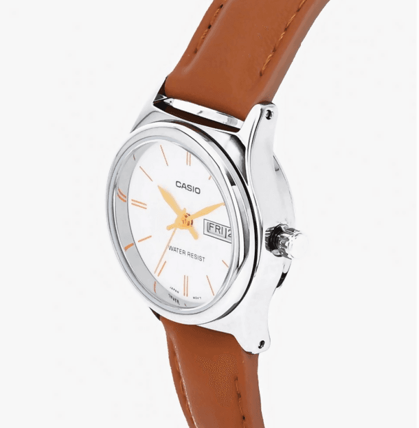 Orologio Casio da donna, LTP-V006L-7B2, movimento al quarzo con segna data e giorno della settimana, cinturino in pelle in Orologi da polso Loweconomy - Marineo, commercioVirtuoso.it