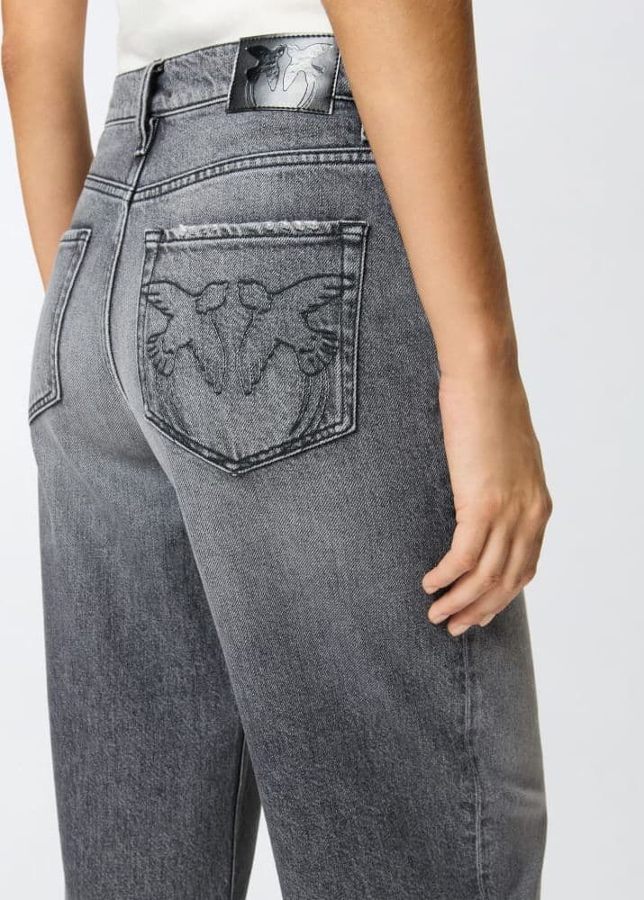 Pinko ESTELLE EGG MOONLIGHT GRAY DENIM FW25 da donna in Jeans Drestige - Casamassima, commercioVirtuoso.it