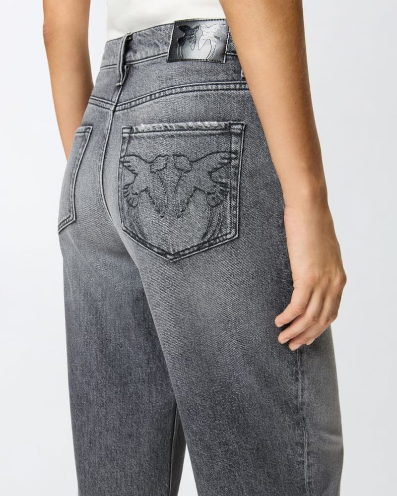 Pinko ESTELLE EGG MOONLIGHT GRAY DENIM FW25 da donna in Jeans Drestige - Casamassima, commercioVirtuoso.it
