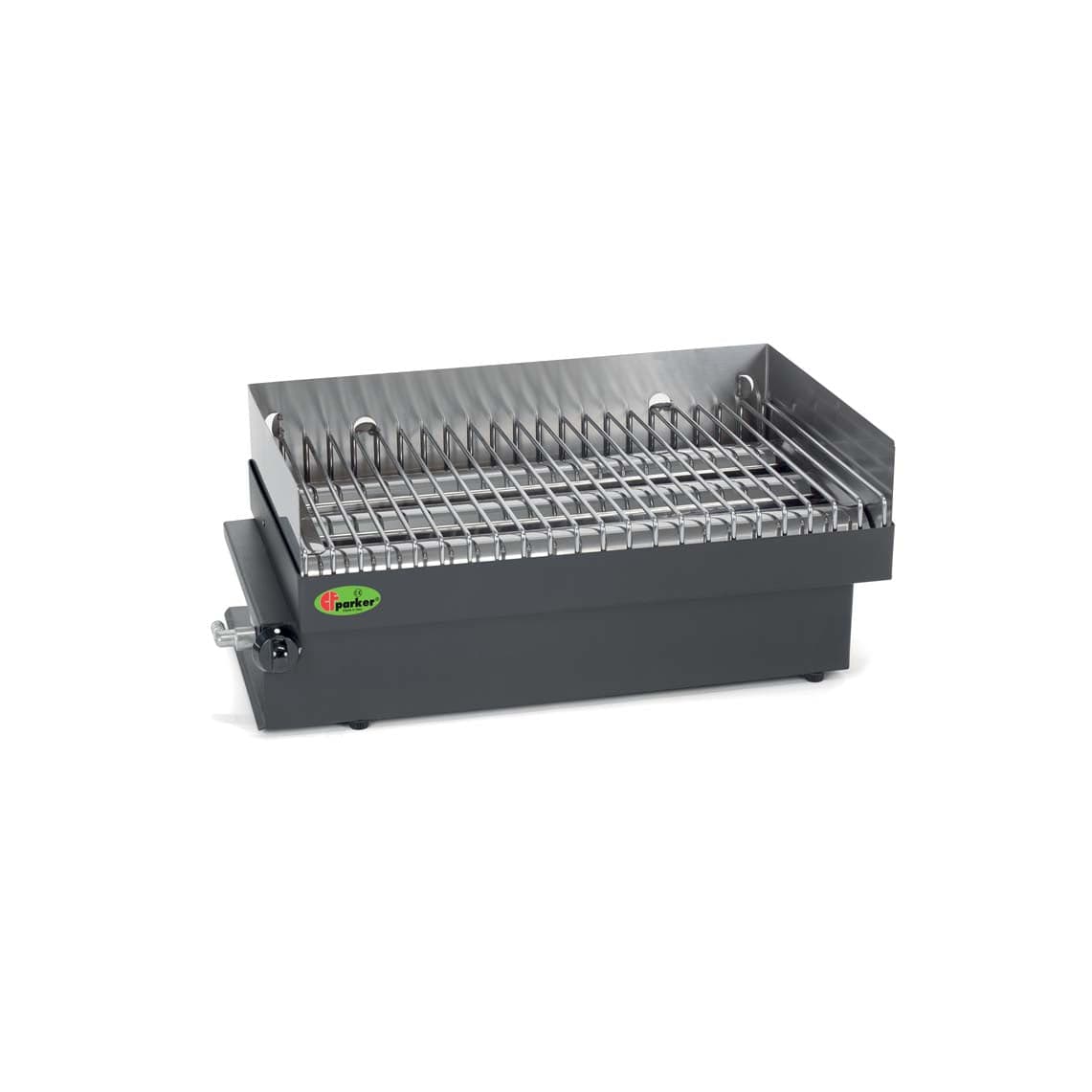 CFParker Barbecue Cottura Radiante Grill Gas con Valvola di Sicurezza Smaltato Nero Made in Italy 4 Kw - Sole Nero-S