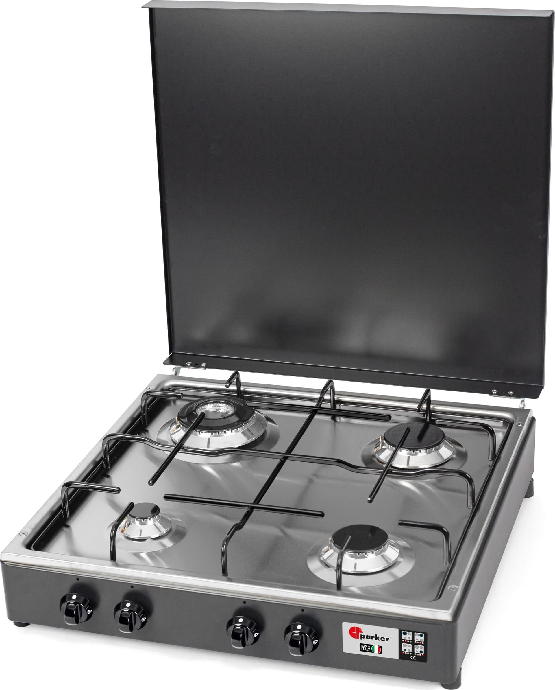 CFParker Fornello Cucina a Gas Gpl / Metano 4 Fuochi Doppia Corona Grigio Grafite e Piano Acciaio Inox con Mobile Portabombola mod. 541GSPGP/C in Autocategorizzazione Elettroccasione - Terlizzi, commercioVirtuoso.it