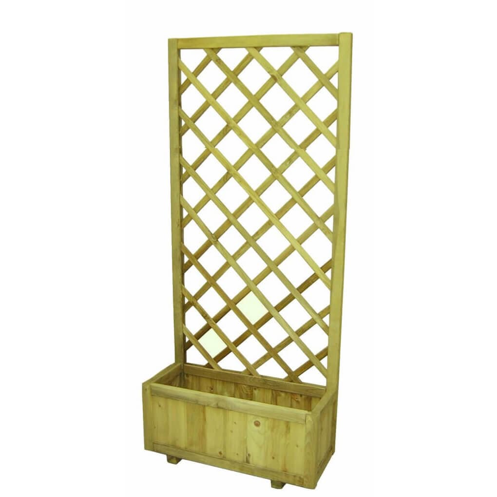 fioriera da giardino in legno di pino impregnato in autoclave 30x75x30 con griglia reticolato da 180 Marrone in Casette da giardino Milani Home - Dueville, commercioVirtuoso.it