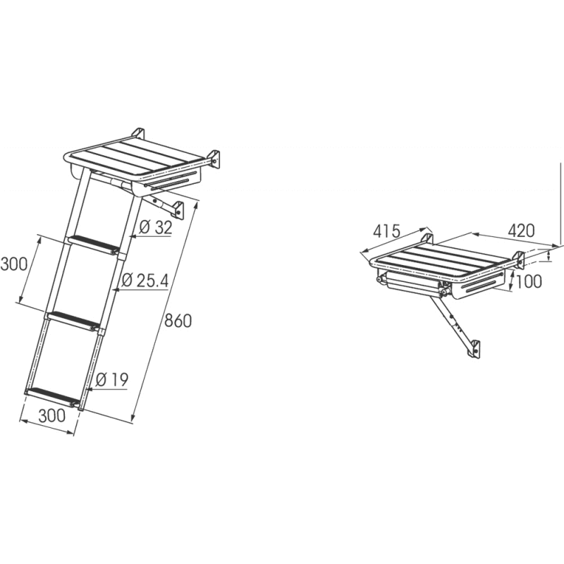 Plancetta Cm.42X42 C/Scaletta in Scale a libretto Ebricowill - Palermo, commercioVirtuoso.it