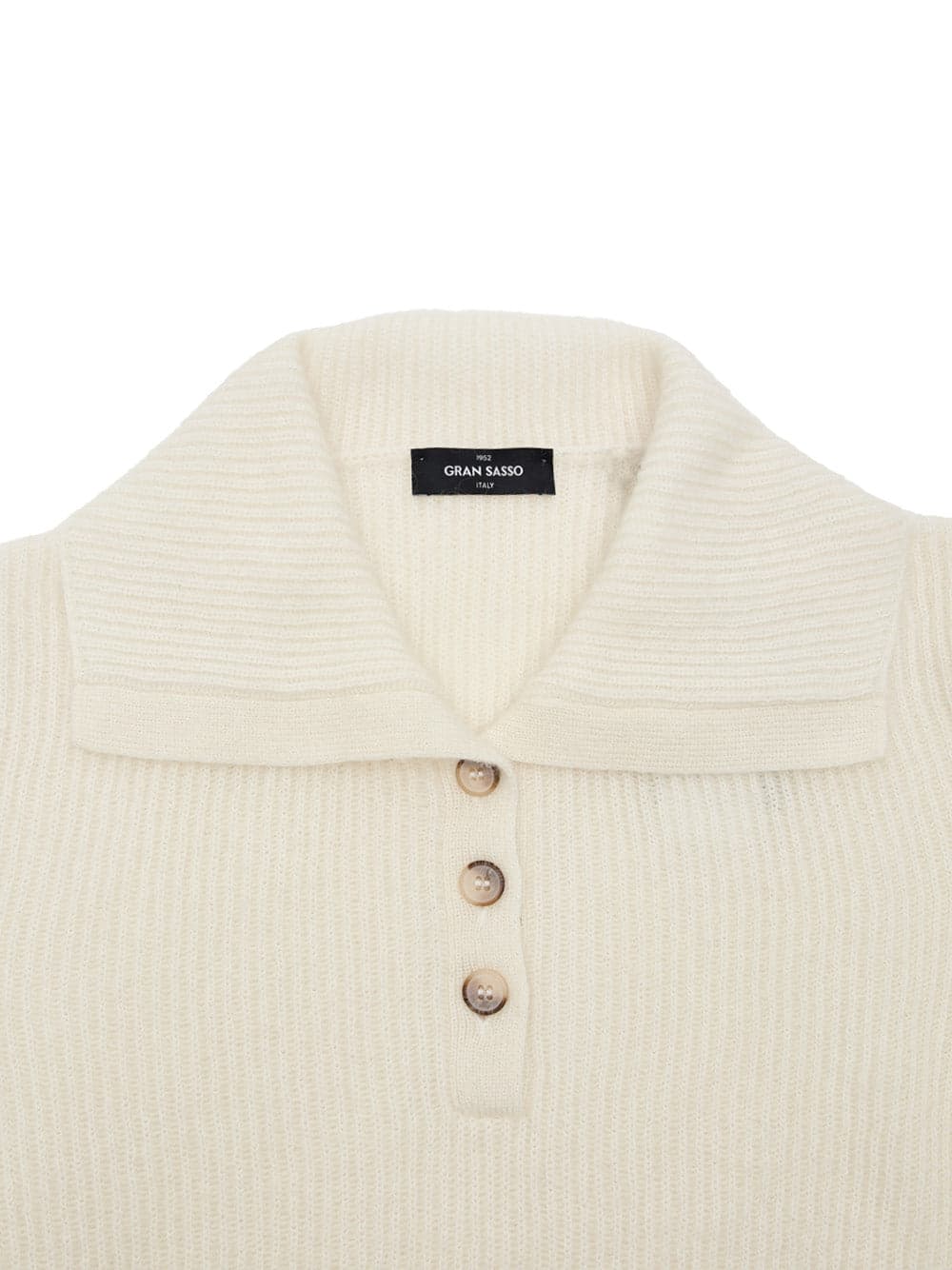 Gran Sasso Maglia Collo Polo Bianca a Coste Inglesi da donna in Maglie termiche Drestige - Casamassima, commercioVirtuoso.it
