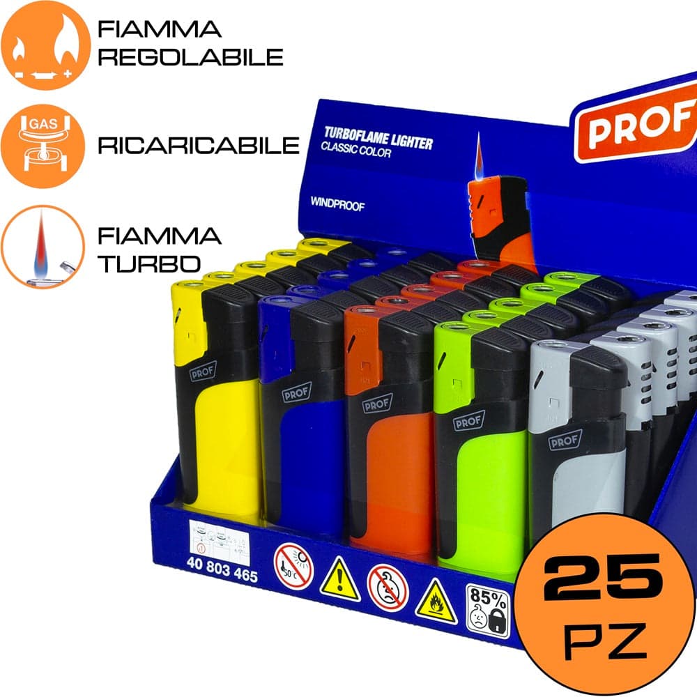 ACCENDINO ELETTRONICO FANCY RICARICABILE - CONFEZIONE 25 PZ - PREZZO A CONFEZIONE