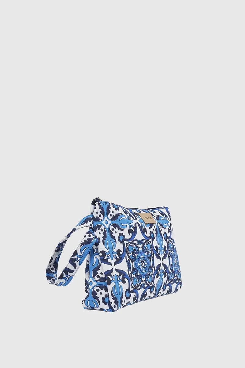 Pochette mare in cotone stampa maioliche | Verde Fashion in prodotto You Store - Messina, commercioVirtuoso.it