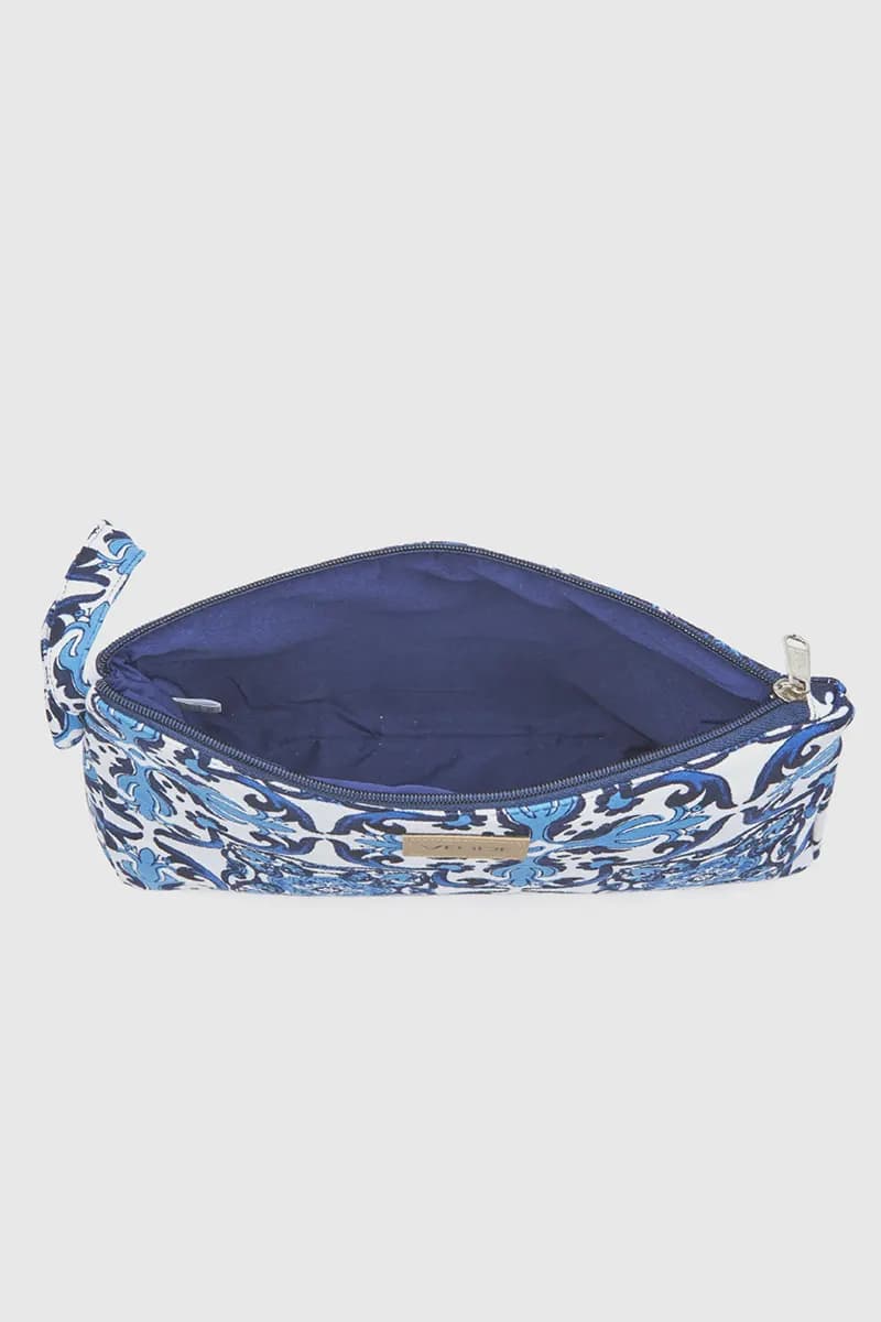 Pochette mare in cotone stampa maioliche | Verde Fashion in prodotto You Store - Messina, commercioVirtuoso.it