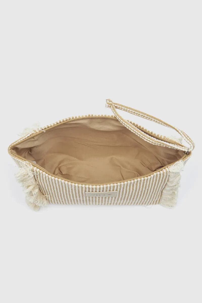 Pochette mare in tessuto a righe | Verde Fashion in prodotto You Store - Messina, commercioVirtuoso.it