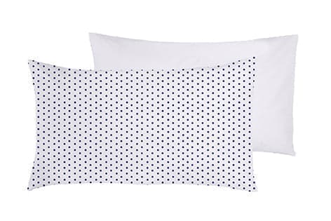 Completo letto lenzuola federe bifaccia double face stampa digitale in cotone made in italy POIS BLU SU BIANCO/BIANCO in Set di lenzuola e federe Vanita di raso - Sesto San Giovanni, commercioVirtuoso.it