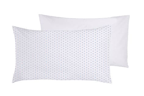Set 2 federe coppia di federe bifaccia doubleface stampa digitale 100% cotone Made in Italy POIS CELESTI SU BIANCO in Federe Vanita di raso - Sesto San Giovanni, commercioVirtuoso.it