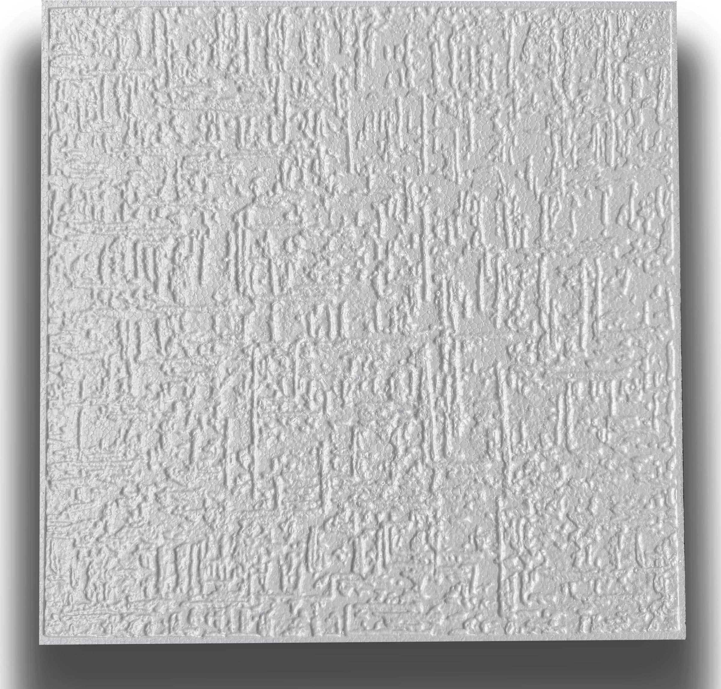 10 o 20mq (40 oppure 80 pezzi) di pannello decorativo a soffitto in polistirene compatto 50x50cm (spess. 1cm) PORTO - 4