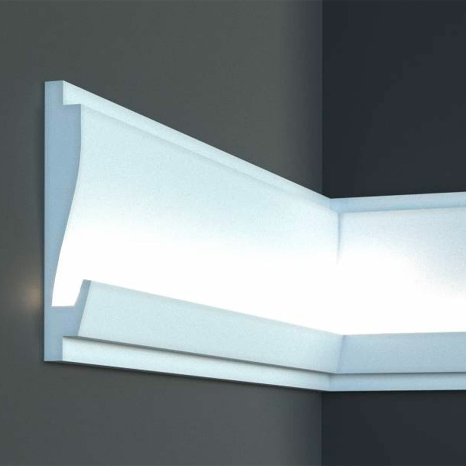 €14,99 a barra *** STOCK *** Pacco da 12 barre di cornice XPS Con alloggio LED 35X180x1150 KD405 - Eternal Parquet
