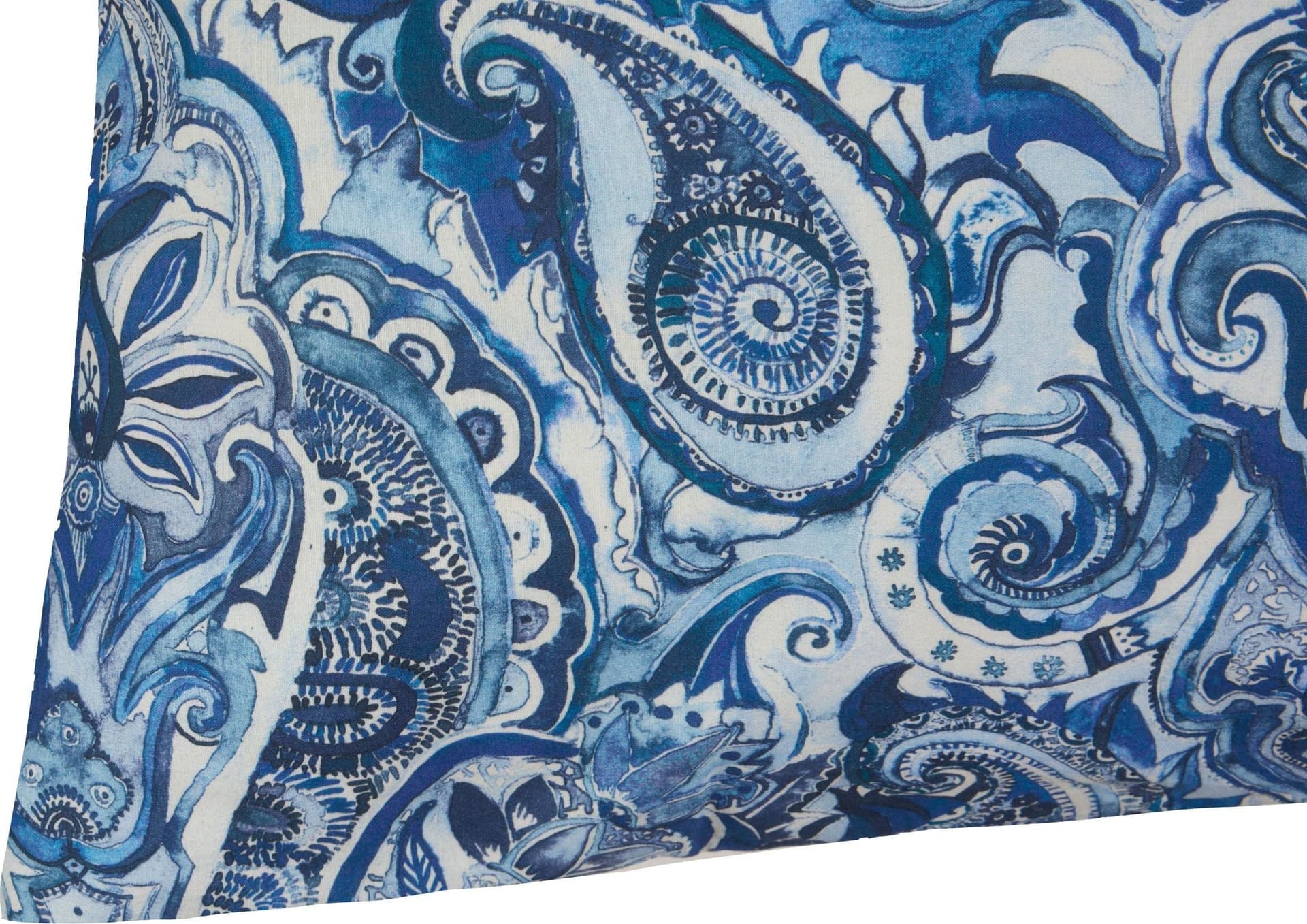 Set 2 federe coppia di federe stampa digitale 100% cotone Made in Italy PAISLEY AZZURRO in Federe Vanita di raso - Sesto San Giovanni, commercioVirtuoso.it