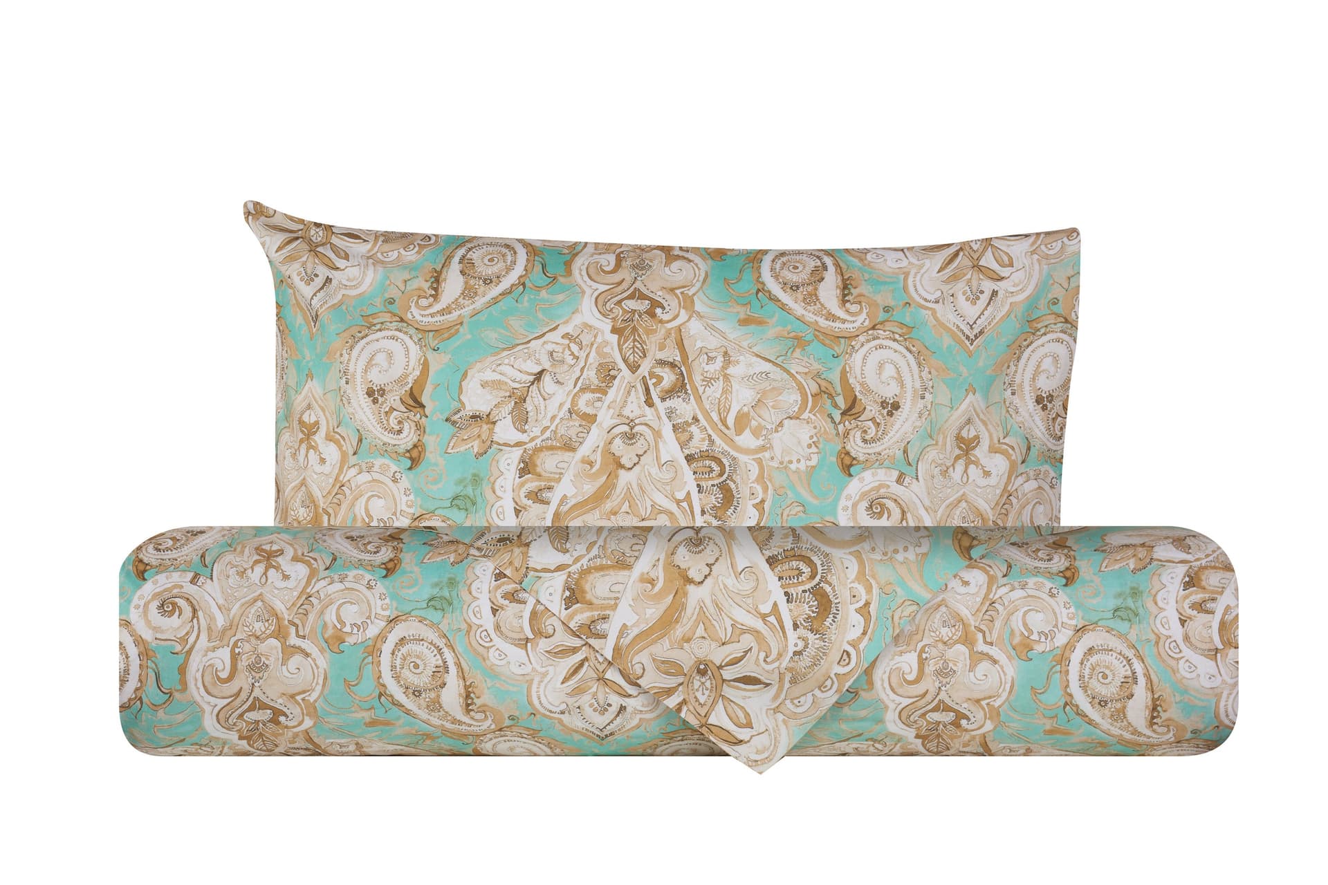 Set copripiumino federe parure Copripiumino eleganti fantasie stampa digitale 100% cotone Made in Italy PAISLEY VERDE in Set copripiumini e federe Vanita di raso - Sesto San Giovanni, commercioVirtuoso.it