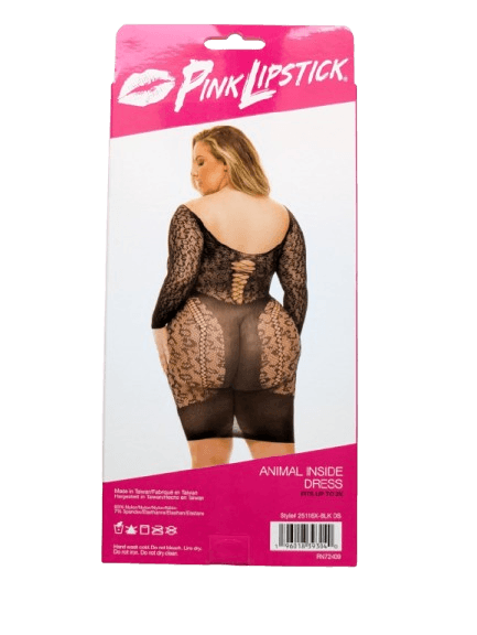 Pink lipstick Animal inside 2XL 3XL Plus one size sexy abitino leopardato in prodotto Erosdom - Palmi, commercioVirtuoso.it