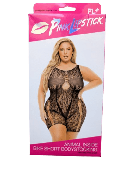 Bodystocking bike short Animalier Leopardato Plus Size XL 2XL 3XL sexy nero in prodotto Erosdom - Palmi, commercioVirtuoso.it