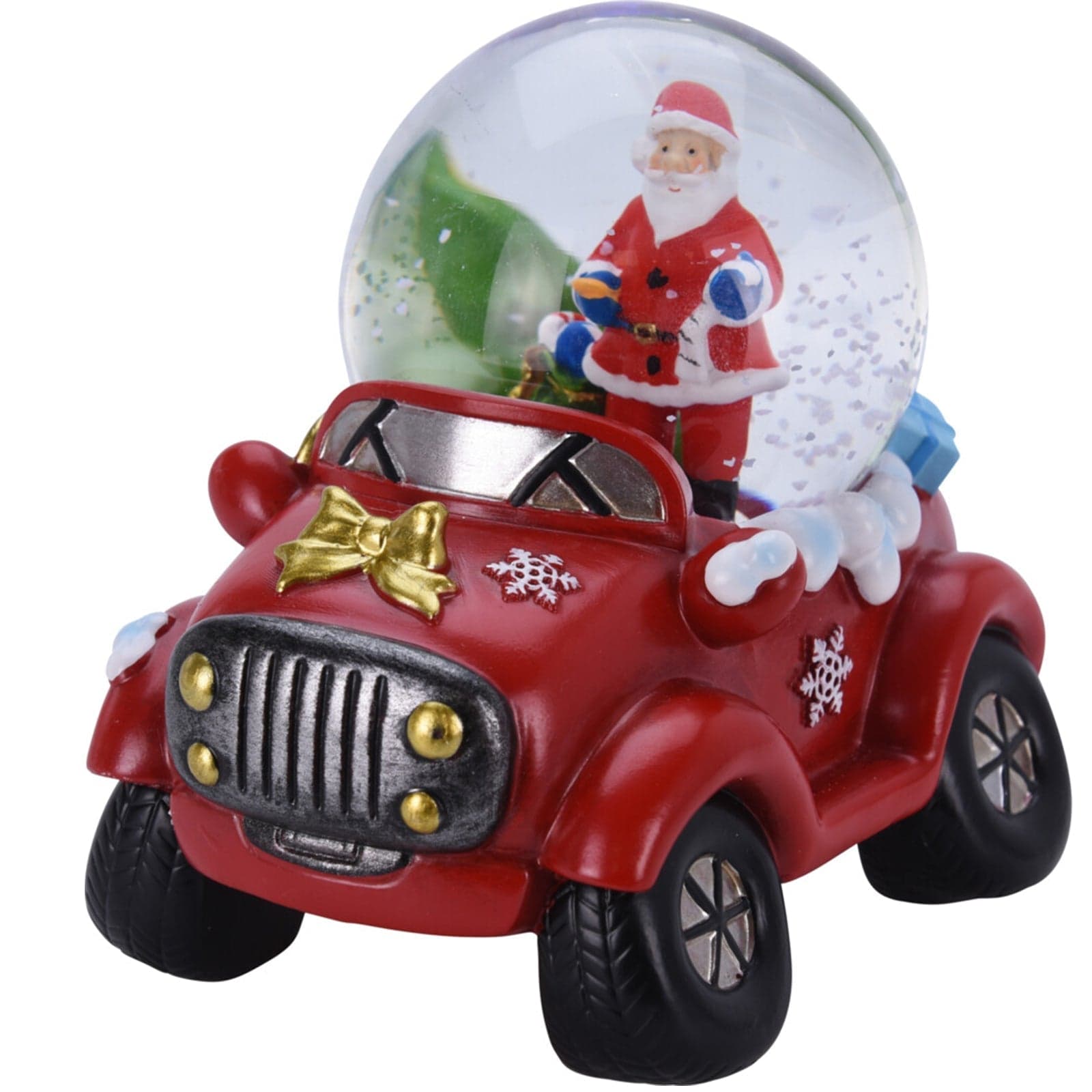 Ampolla con led, palla di neve "Fuoristrada" natalizia h 6,5 cm idea regalo - 7