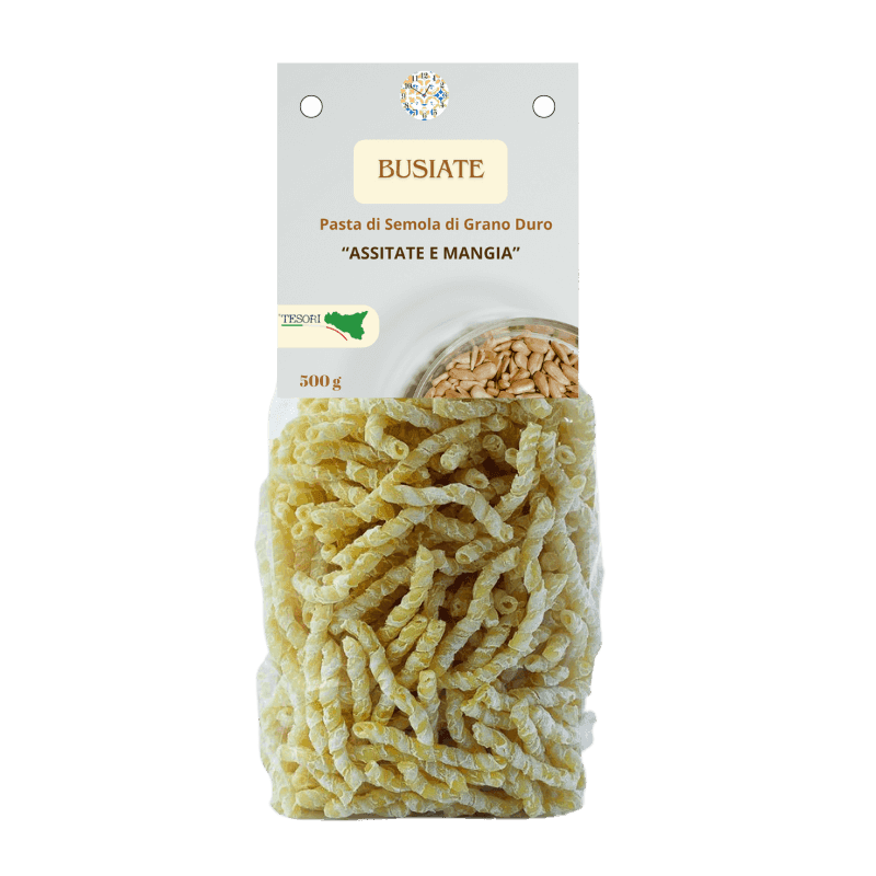 Pasta Busiate di Semola di Grano Duro in Pasta corta Tesori Di Sicilia - Nicosia, commercioVirtuoso.it
