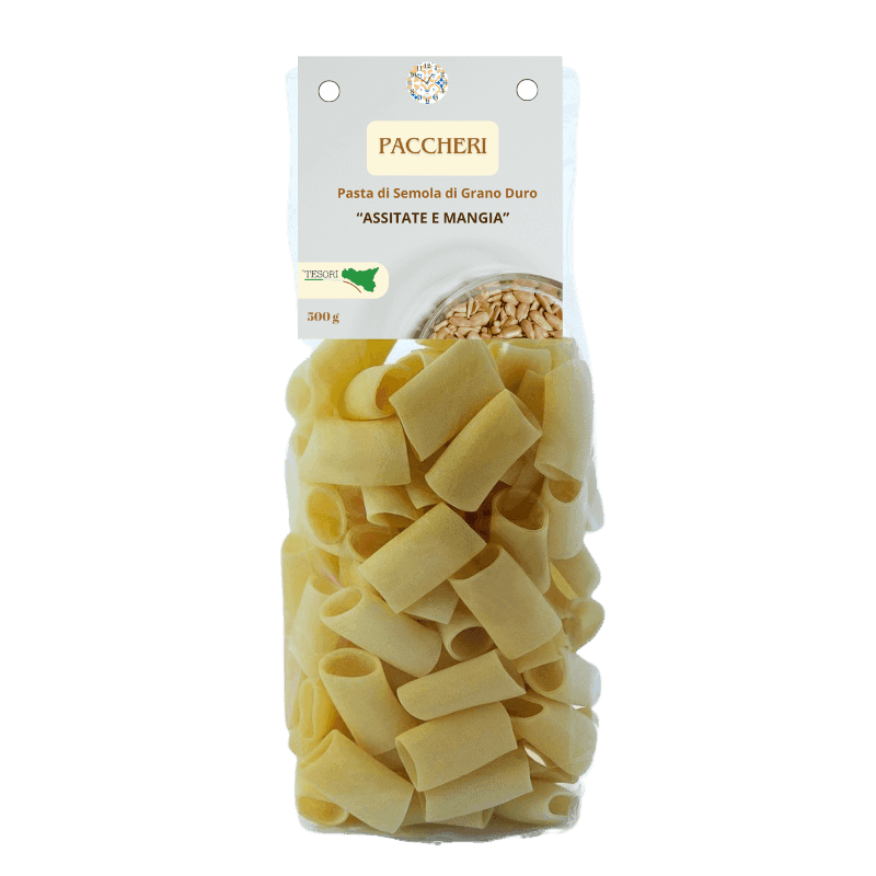 Pasta Paccheri di Semola di Grano Duro in Pasta corta Tesori Di Sicilia - Nicosia, commercioVirtuoso.it