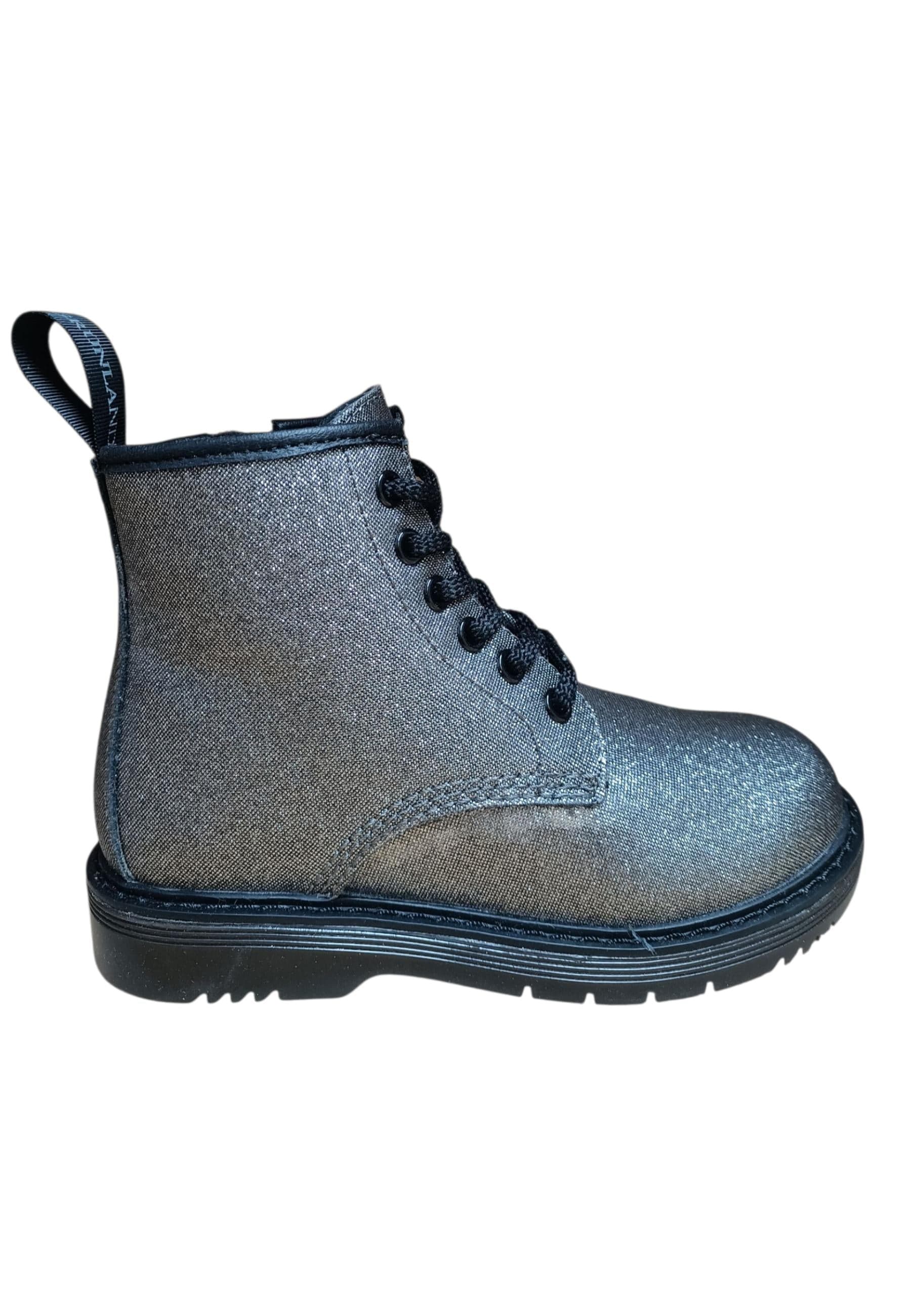 Anfibio bambina Grunland Junior Taba antracite glitter zip laterale urban style - 6