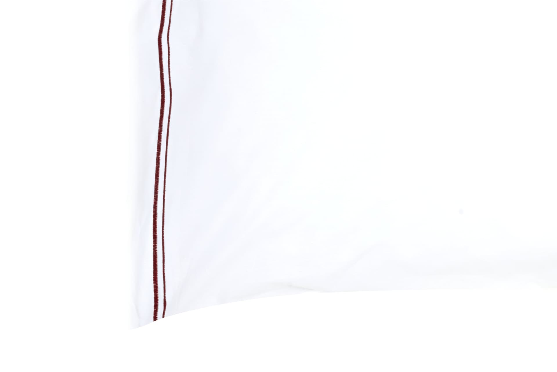 Parure Letto in Percalle di Puro Cotone Bianco con Elegante Ricamo Bordeaux in Set di lenzuola e federe Vanita di raso - Sesto San Giovanni, commercioVirtuoso.it