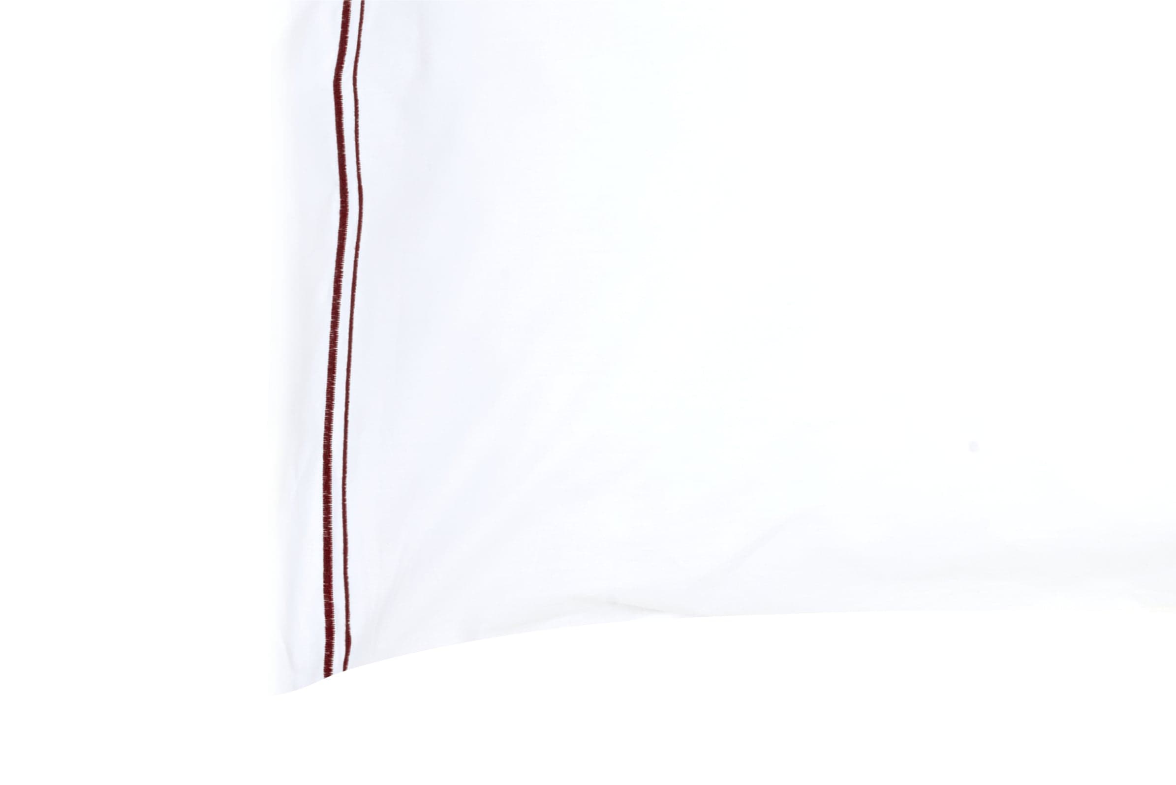 Parure Letto in Percalle di Puro Cotone Bianco con Elegante Ricamo Bordeaux in Set di lenzuola e federe Vanita di raso - Sesto San Giovanni, commercioVirtuoso.it