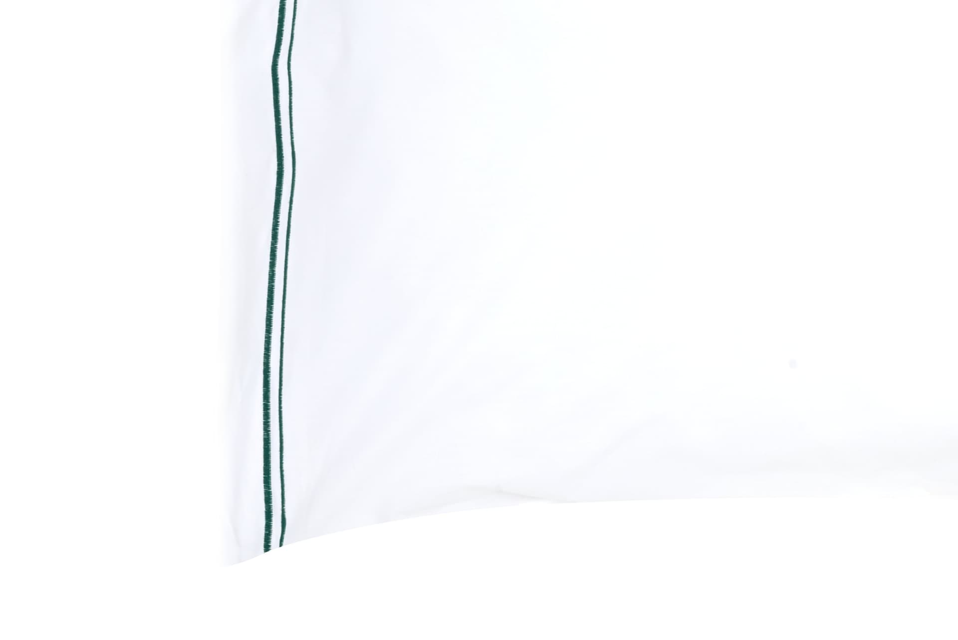 Parure Letto in Percalle di Puro Cotone Bianco con Elegante Ricamo Verde Smeraldo in Set di lenzuola e federe Vanita di raso - Sesto San Giovanni, commercioVirtuoso.it