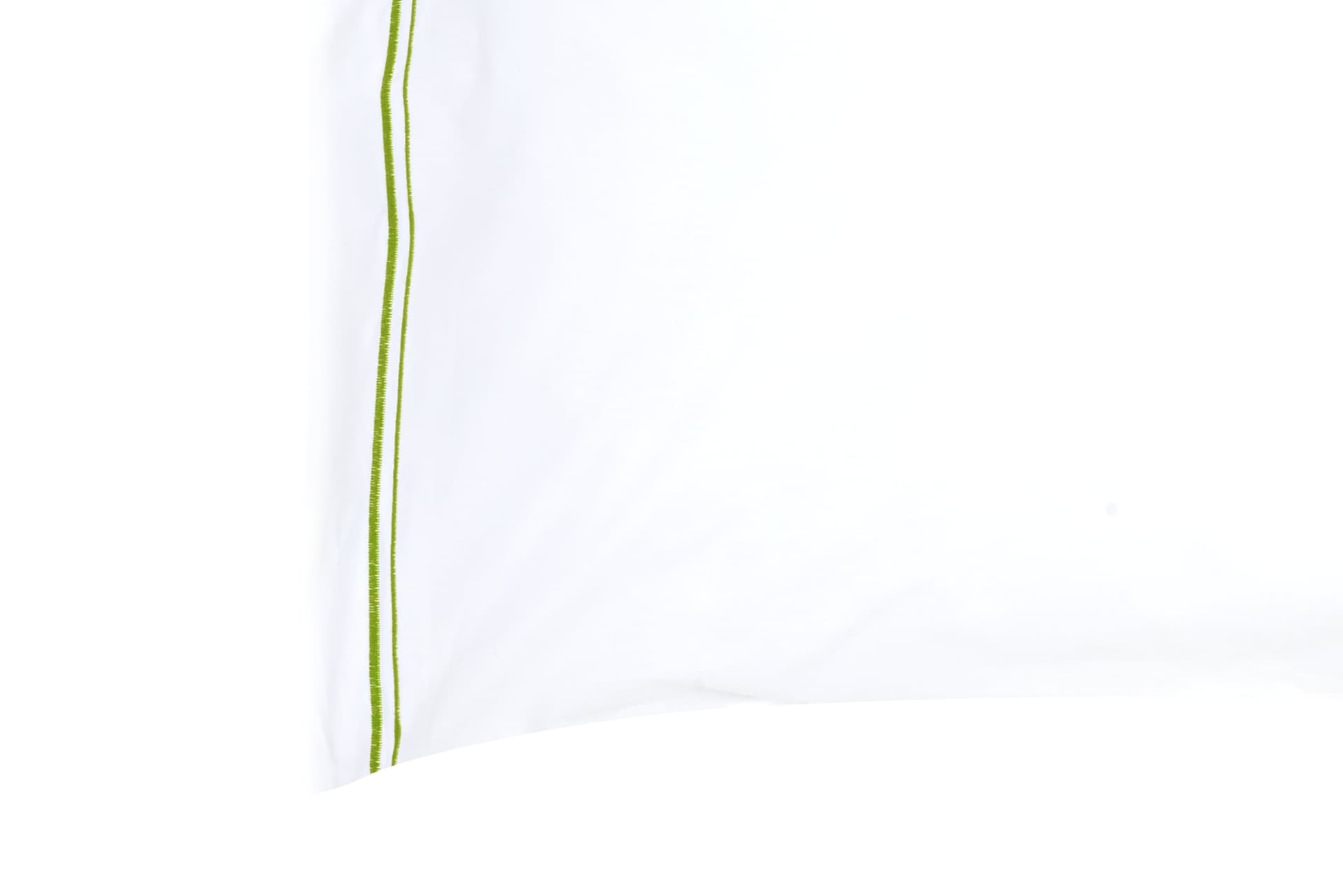 Parure Letto in Percalle di Puro Cotone Bianco con Elegante Ricamo Verde Mela in Set di lenzuola e federe Vanita di raso - Sesto San Giovanni, commercioVirtuoso.it