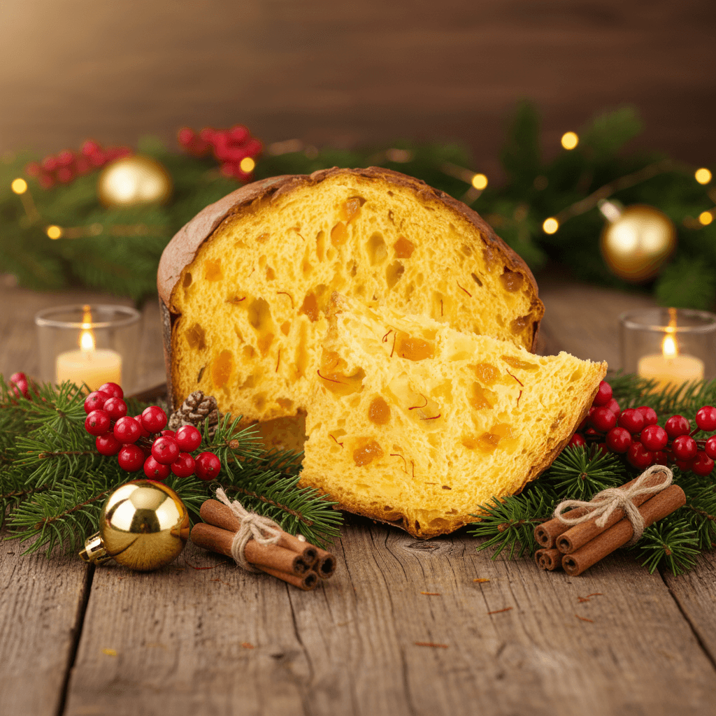 Panettone Artigianale Pesca e Zafferano in Panettoni La Truscia Tipico Siciliano - Messina, commercioVirtuoso.it