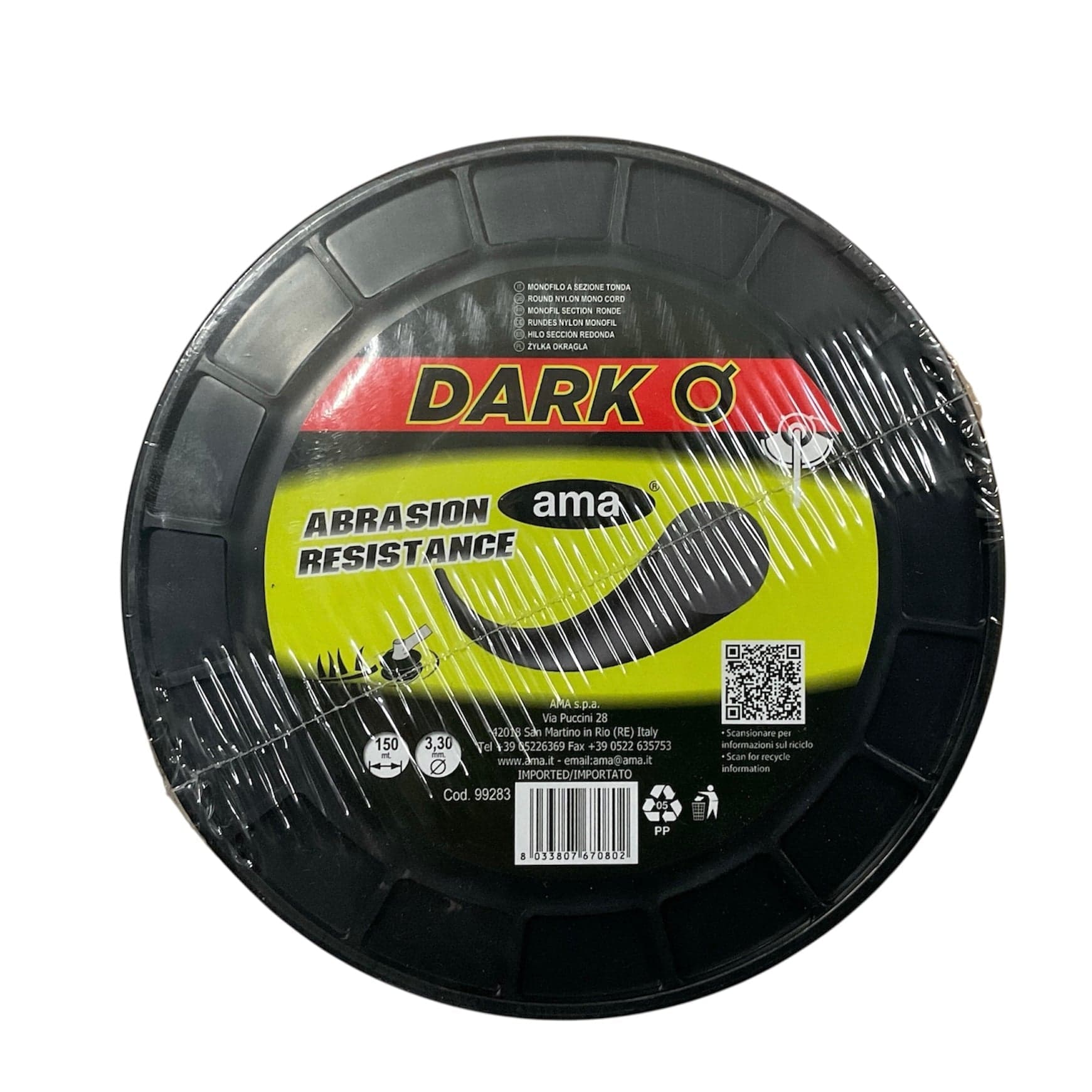 Monofilo ”DARK O” Nero Sezione Tonda d.3,30 mm. 150 mt. per Decespugliatore Ama in Fili Taliachicce.it - Milazzo, commercioVirtuoso.it