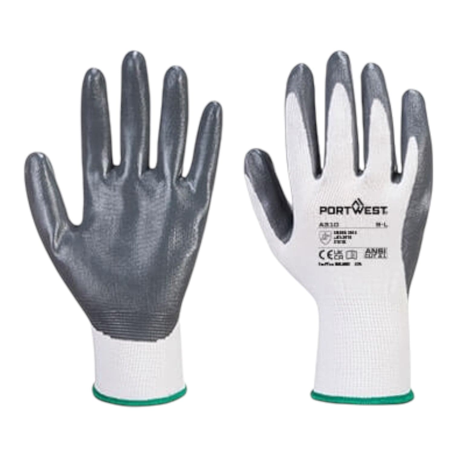 Guanti A310 in Nitrile Flexo Grip Grigio/Bianco Portwest in Guanti da lavoro Taliachicce.it - Milazzo, commercioVirtuoso.it