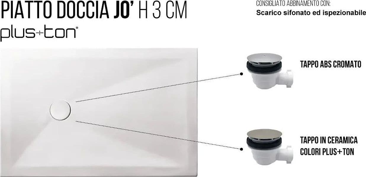Piatto Doccia In Ceramica Spessore 3cm - Althea JO in Mensole Shopbagno.it - Roma, commercioVirtuoso.it