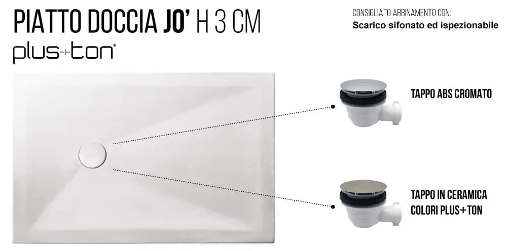 Piatto Doccia In Ceramica Spessore 3cm - Althea JO in Mensole Shopbagno.it - Roma, commercioVirtuoso.it