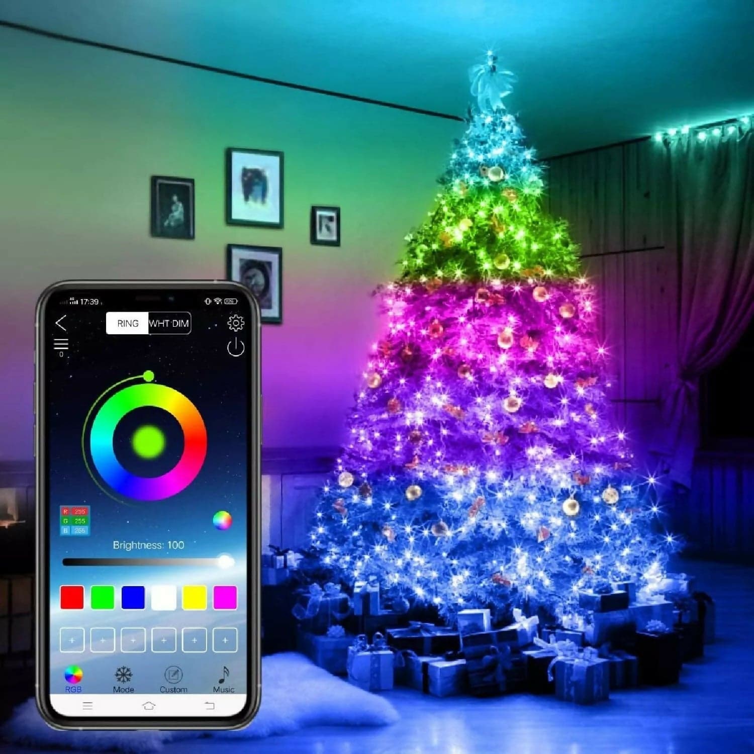 Luci bluetooth per albero di natale a 200 led 20 metri smart con app bluetooth