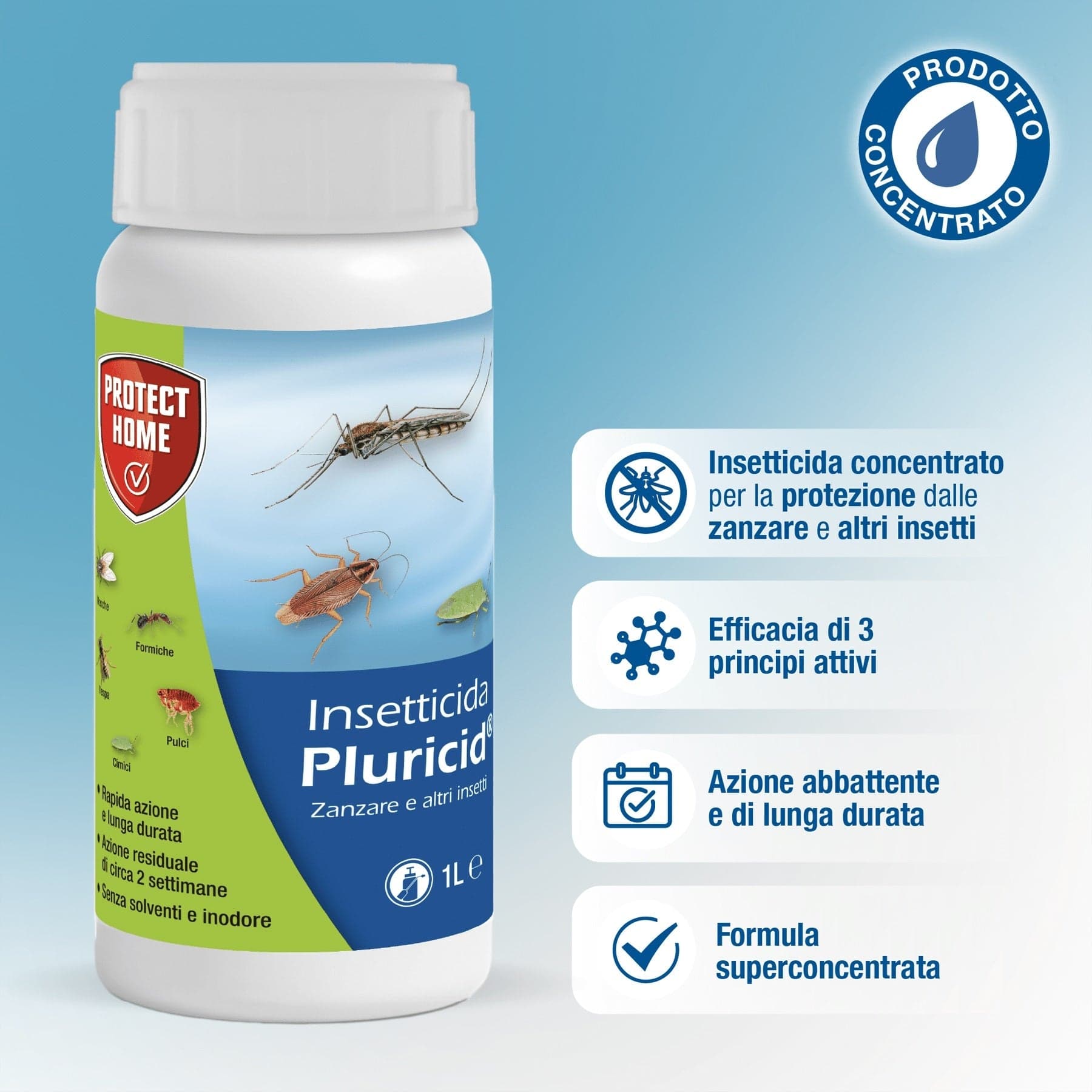 Pluricid Lt 1 Insetticida Azione Abbattente Zanzare e Altri Insetti Protect Home SBM in Autocategorizzazione Taliachicce.it - Milazzo, commercioVirtuoso.it