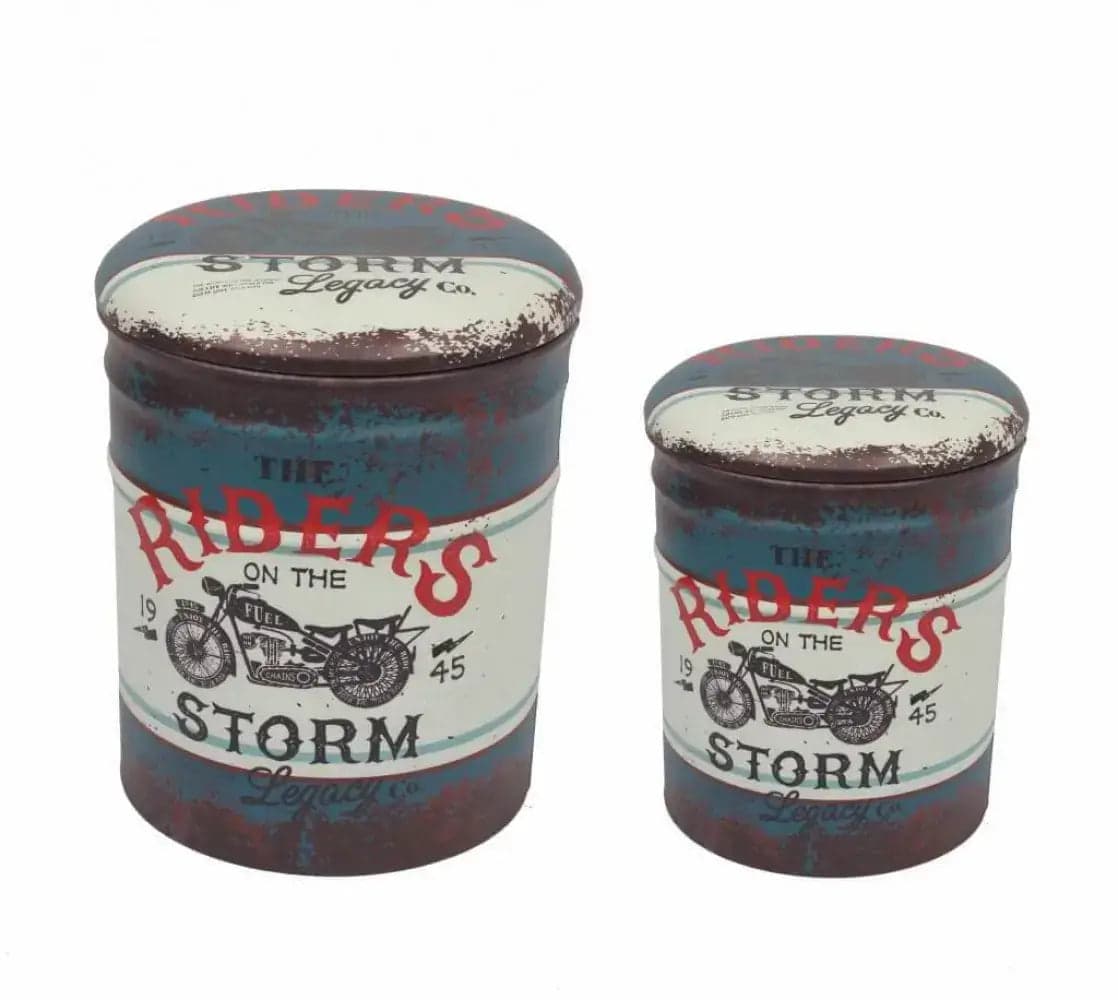 Set di 2 Pouf Contenitore Stampa Moto Retrò in Poltrone sacco Shopbagno.it - Roma, commercioVirtuoso.it
