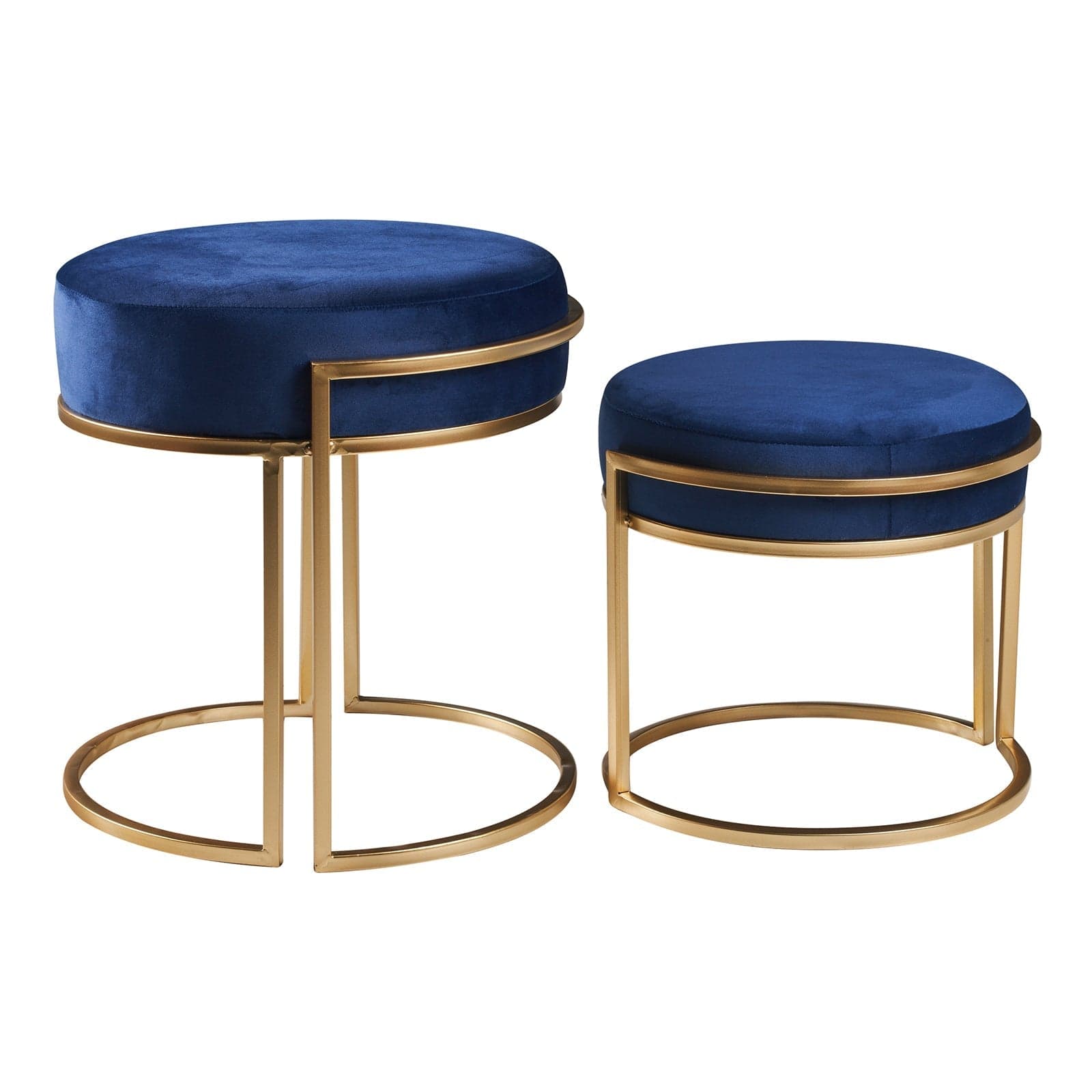 Pouf in velluto per arredamento moderno panchette con piedi in matallo dorati h 44 cm - 7