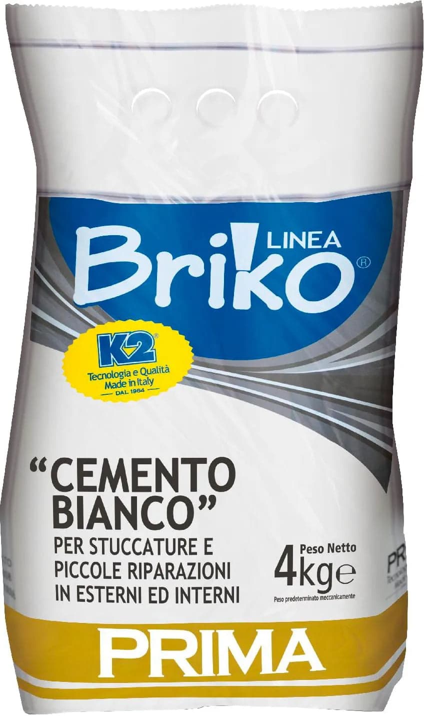 Cemento bianco in polvere Briko K2 per piccole riparazioni e stuccature interne ed esterne - 2