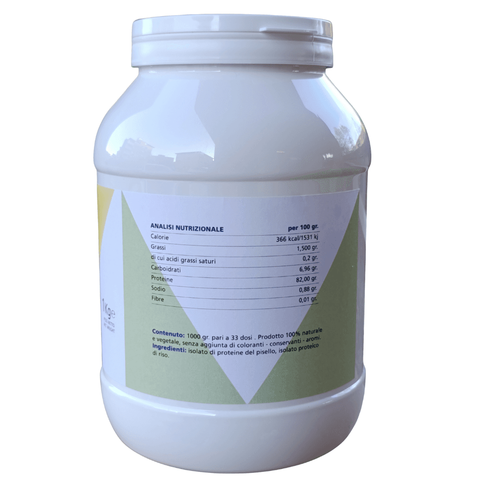 PROTEINA VEG, proteine del pisello e riso NEUTRE senza aromi e dolcificanti,  Vegan - RAW - 1000 gr in Proteine del pisello Scen Scientific and Natural - Poggibonsi, commercioVirtuoso.it