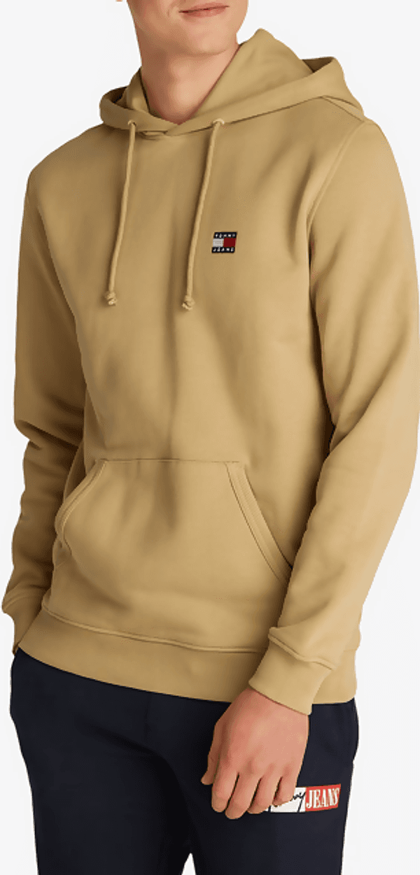 Felpa per uomo della Tommy Jeans con cappuccio e tascone centrale, in cotone in Felpe con cappuccio Loweconomy - Marineo, commercioVirtuoso.it