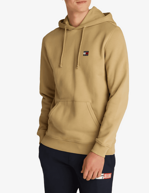 Felpa per uomo della Tommy Jeans con cappuccio e tascone centrale, in cotone in Felpe con cappuccio Loweconomy - Marineo, commercioVirtuoso.it