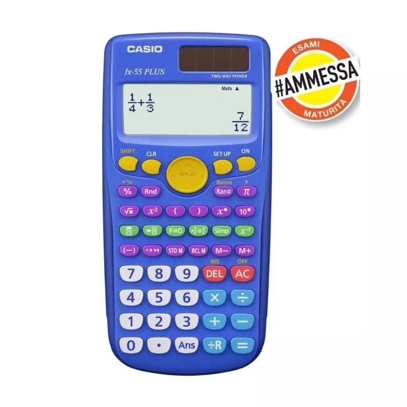 Calcolatrice scientifica Casio FX-55PLUS Azzurro in Carta Cartoleria Deja Vu - Crotone, commercioVirtuoso.it