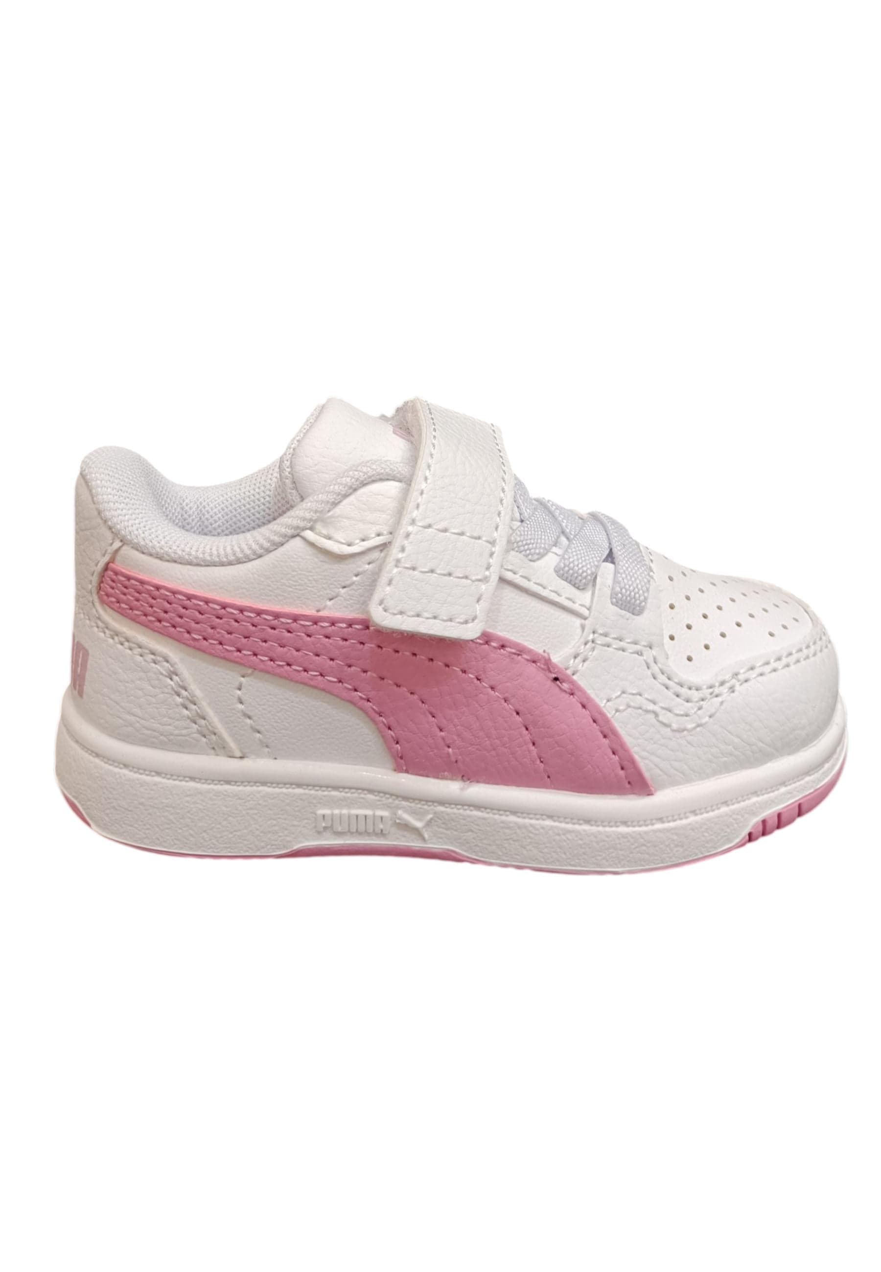 Scarpe sneakers Bambine e ragazze PUMA REBOUND  bianco-rosa laccio elastico e velcro - 7
