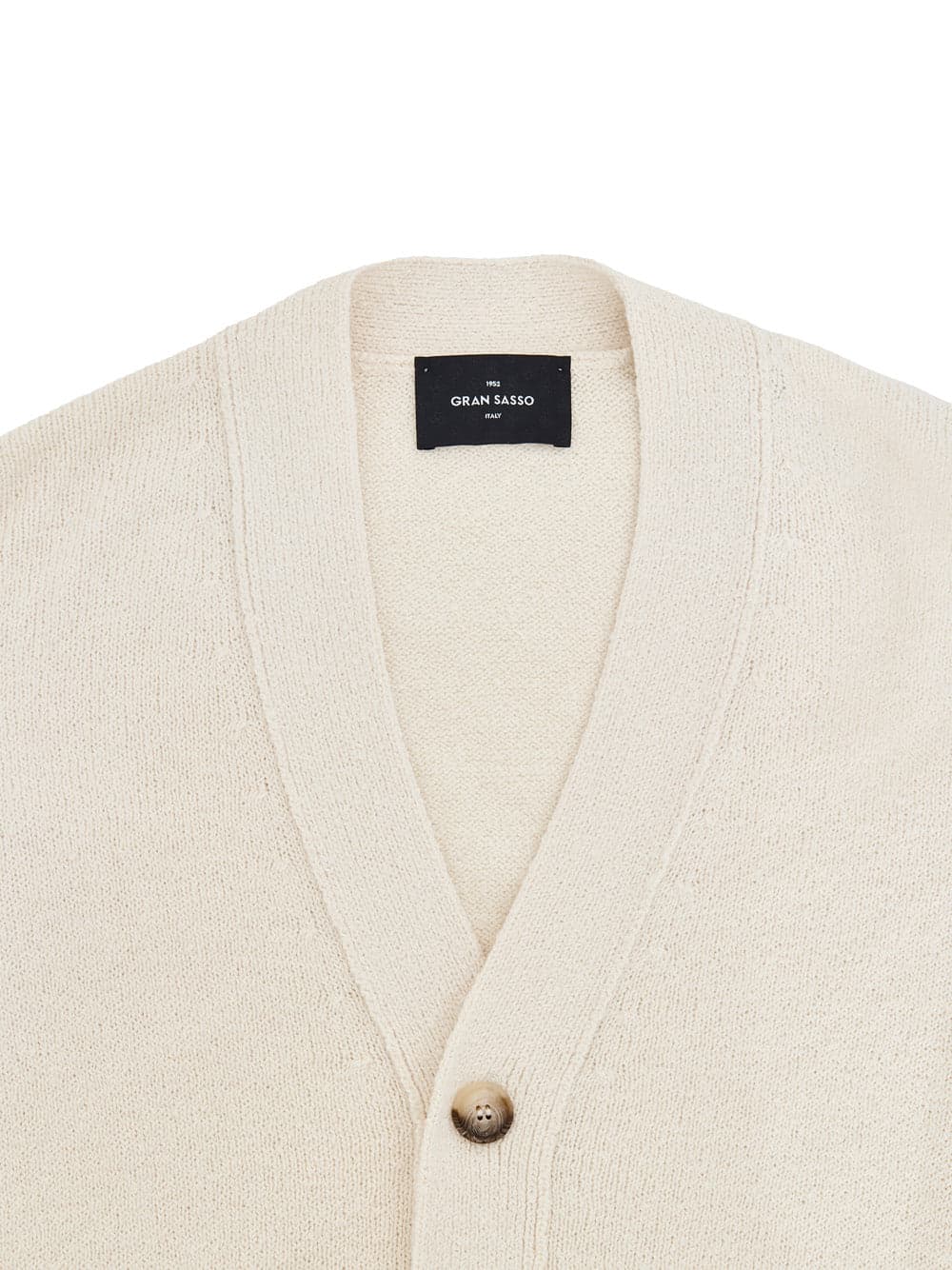 Gran Sasso Maglione Cardigan in Cotone Bianco Panna da uomo in Cardigan Drestige - Casamassima, commercioVirtuoso.it